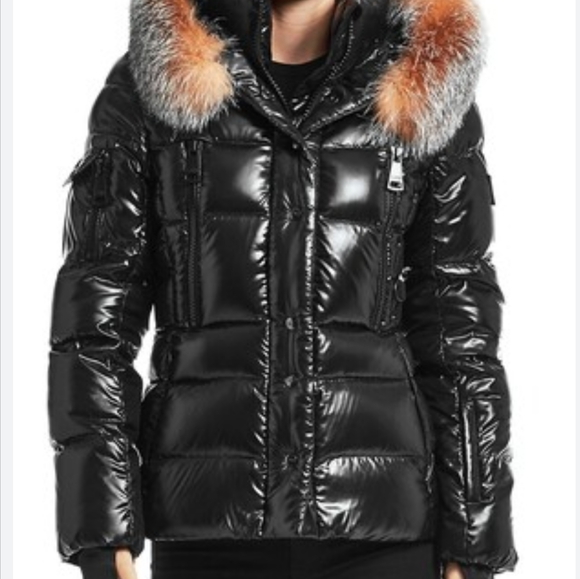 SAM Decade Fox Fur Trim Down Puffer Jacket - Picture 2 of 5